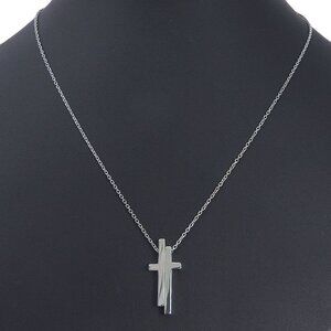 GUCCI Separate cloth Necklace K18 white gold cross 9.7g unisex